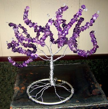 Custom Made Amethyst Gemstone Tree Of Life Sculpture - Genuine Amethyst - February Birthstone - Large