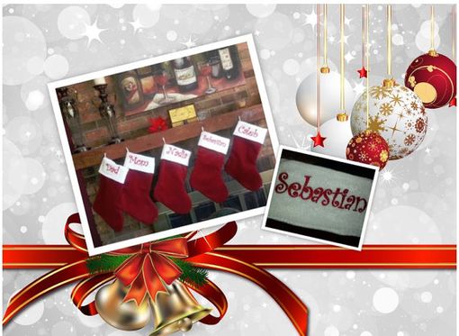 Custom Made Set Of 5 Traditional Heirloom Velvet Christmas Stockings, Large Stockings, Christmas Santa Boot