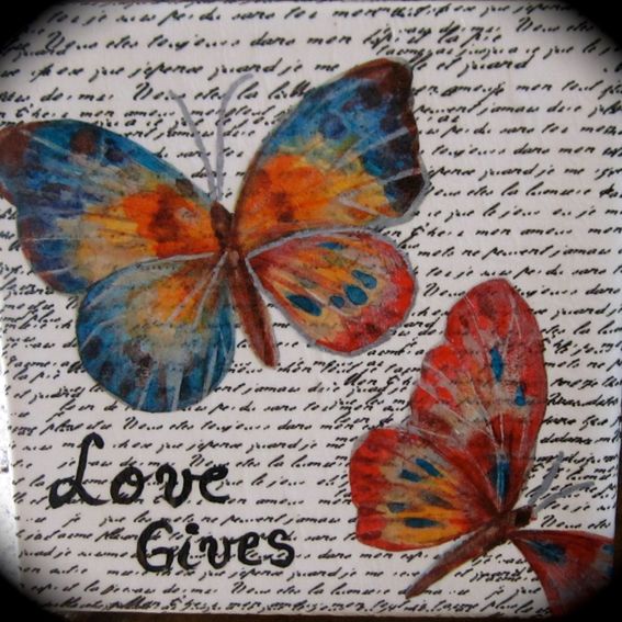 Custom Decoupage Napkins On Canvas Art, Set Of 3, Girl Art, Faith, Hope