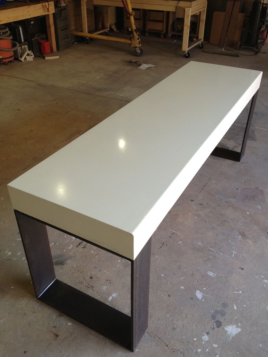 Concrete (Gfrc) Desk W/ Steel Base