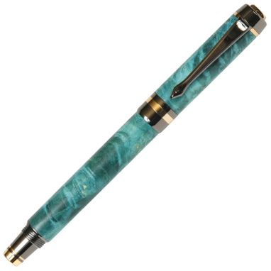Custom Made Lanier Elite Fountain Pen - Turquoise Box Elder - Fe7w71