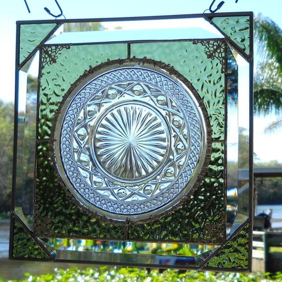 Hand Crafted Vintage Imperial Glass Company Cape Cod Pattern Stained