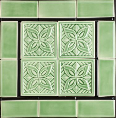 Custom Made Celadon Green Deco Tile Sample