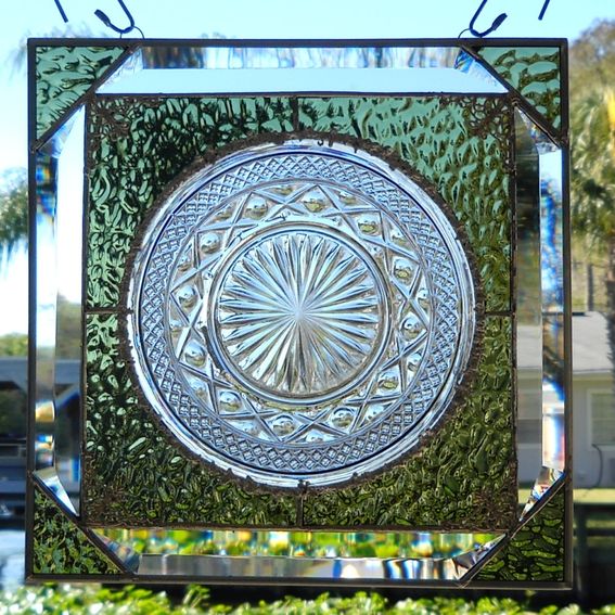 Hand Crafted Vintage Imperial Glass Company Cape Cod Pattern Stained