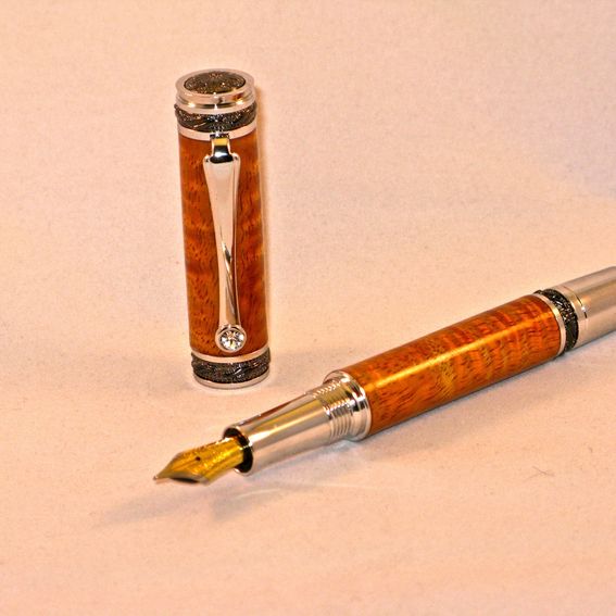 Hand Crafted Figured Hawaiian Koa Fountain Pen Handmade Wooden Pen by