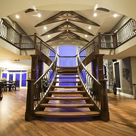 Custom Made Continuous T Shaped Stair by Prestige Railings & Stairs Inc