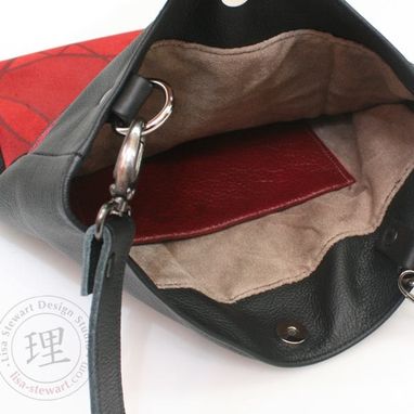 Custom Made Leather & Suede Ipad Tablet Crossover Messenger Bag