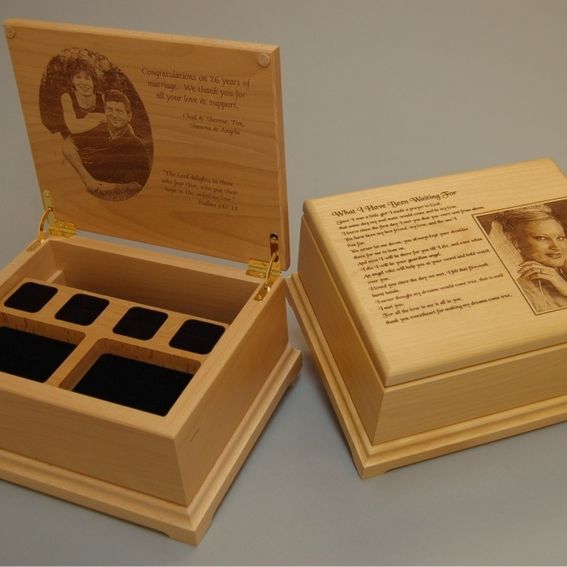 Custom Made Laser Engraved Keepsake Jewelry Boxes By Frontier