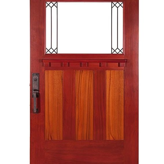 Custom Handmade Craftsman Redwood Doors by Ginkgo Doors
