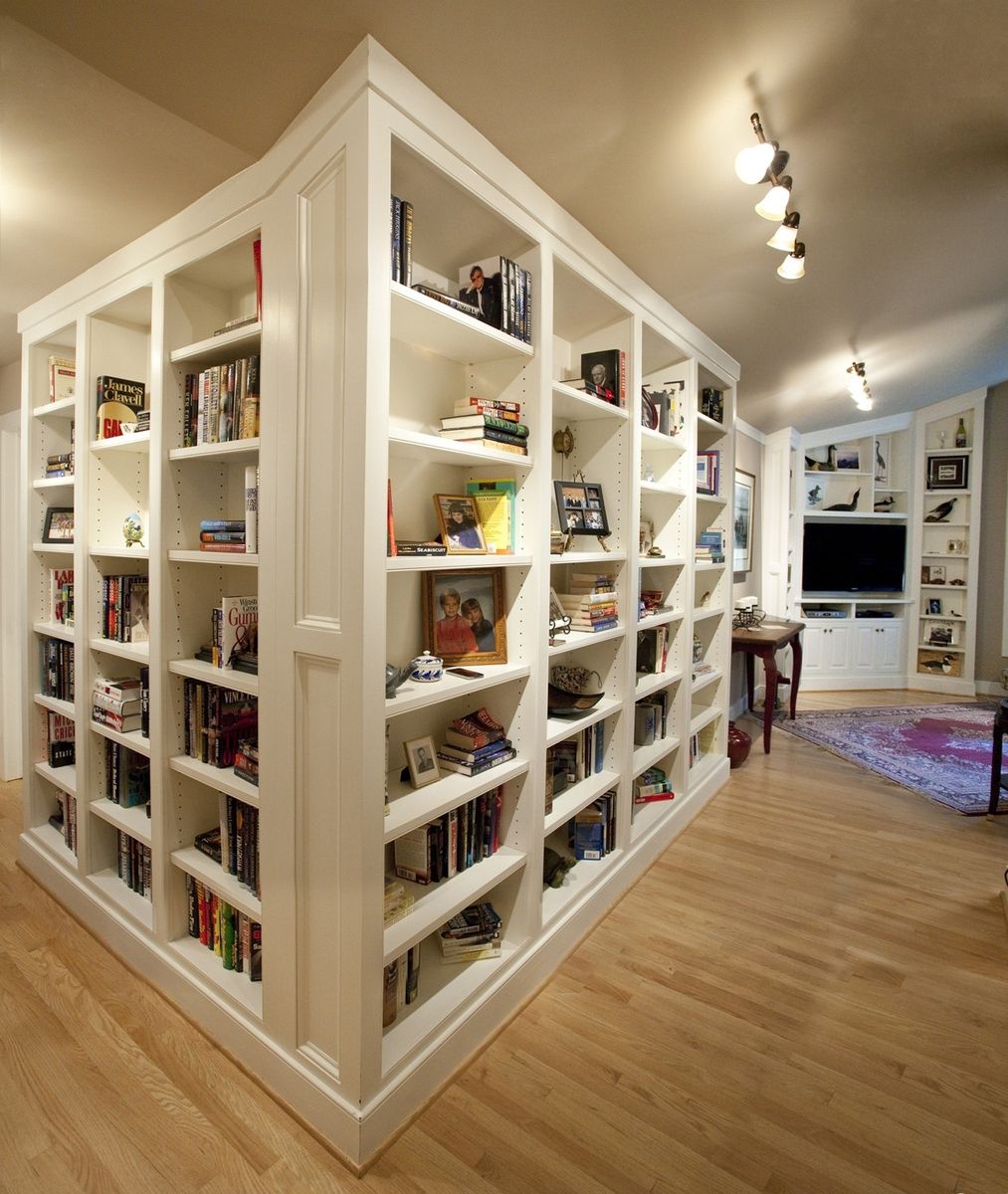 Handmade White Bookcases And Media Cabinetry By A Cut Above Llc