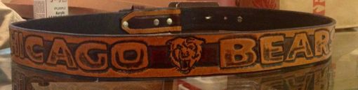 Custom Made Chicago Bears Leather Belt