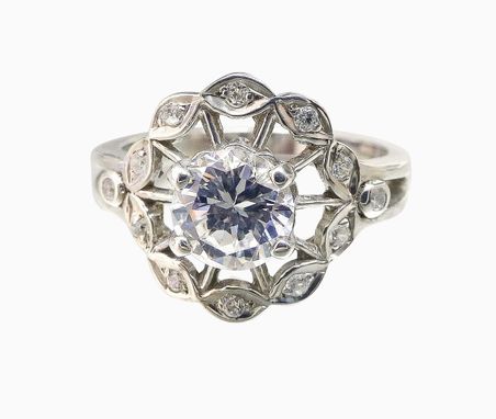 flower ring engagement sapphire custommade