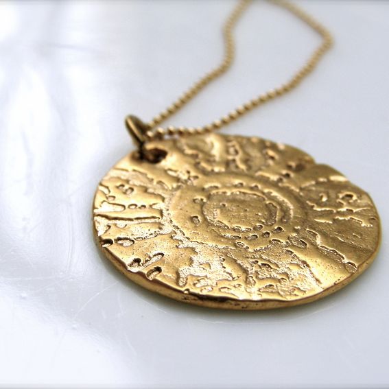 Hand Made Exotic Gold Necklace Stamped Gold Pendants by Julian Bailey