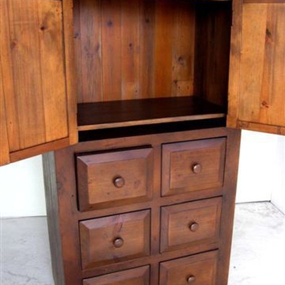 Hand Made Barnwood Hutch Armoire by ECustomFinishes Reclaimed Wood
