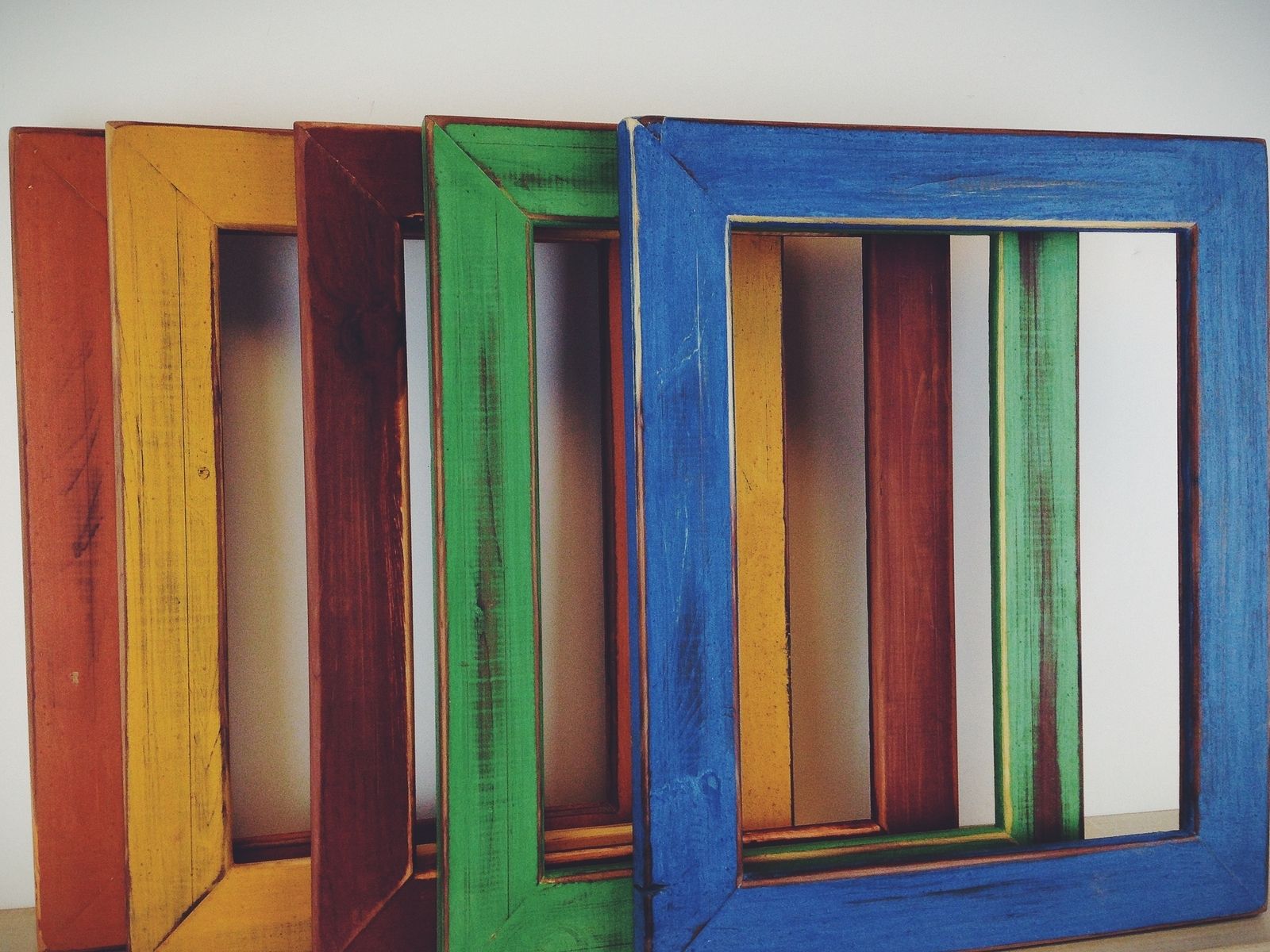 Hand Made Colorful Hand Painted Picture Frames Milk Paint On Red Cedar by Smith Picture Frames