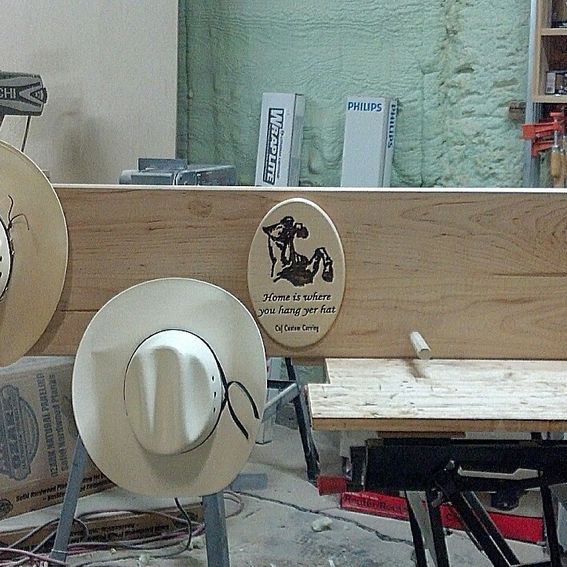 Hand Made Custom Cowboy Hat Rack by Cnj Custom Carving