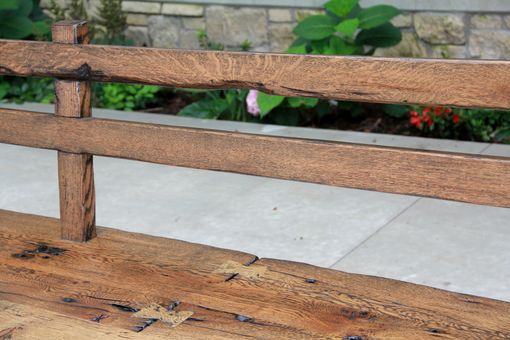 Custom Made Live Edge Barnwood Bench With Back Rest - 15' Long
