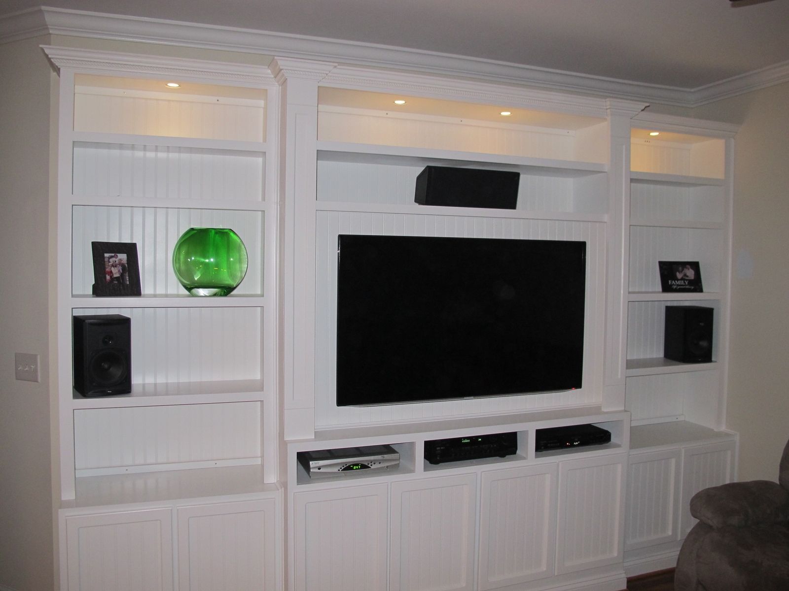 Hand Crafted Built In Entertainment Center By Carolina Woodworking