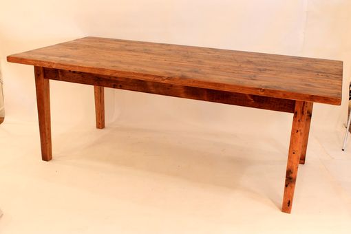 Custom Made Reclaimed Antique Pine Thick Top Farm Table