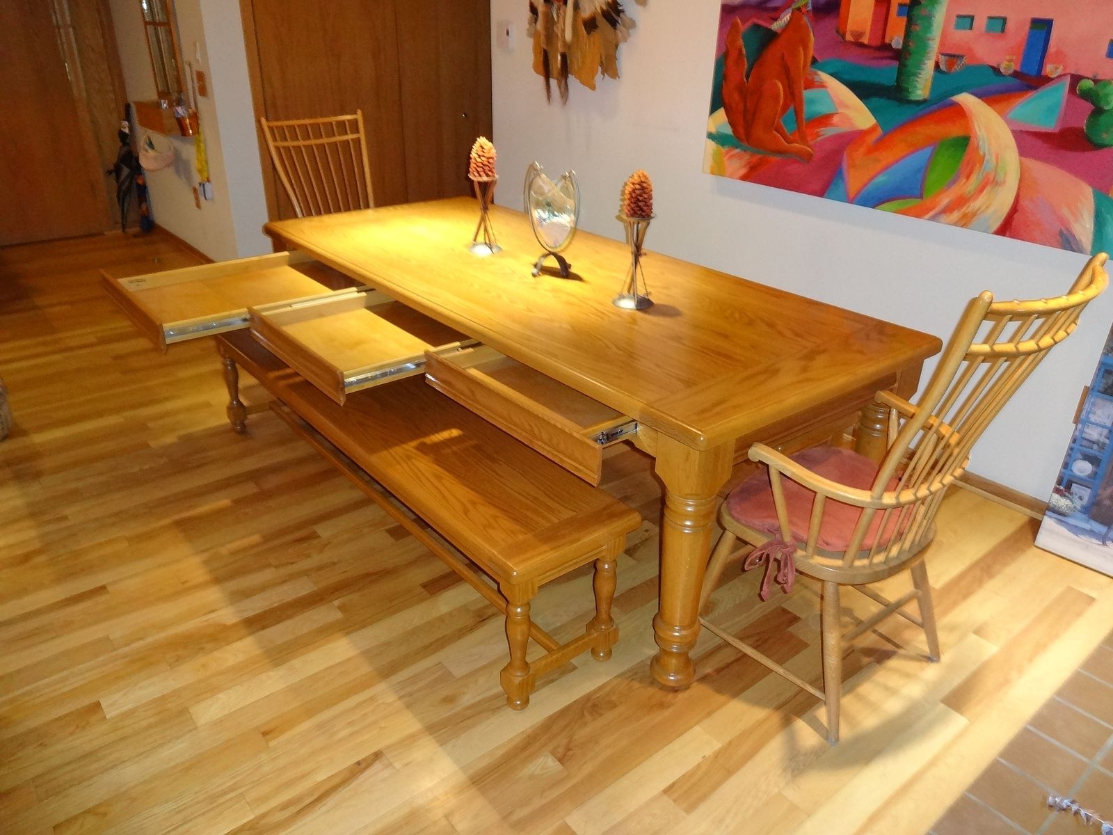 Custom Dining Table With Benches By Vail Custom Woodworking