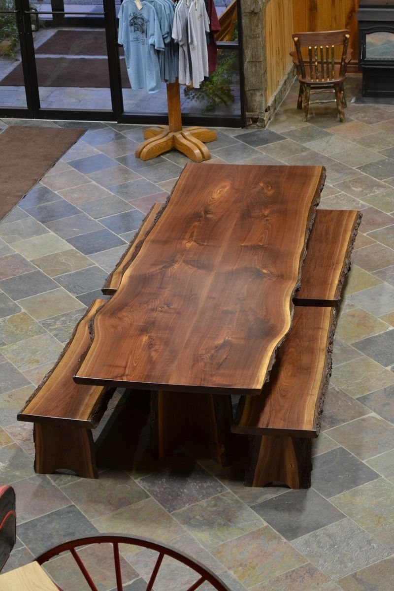 Hand Made Live Edge Walnut Slab Dining Table By Corey Morgan Wood Works