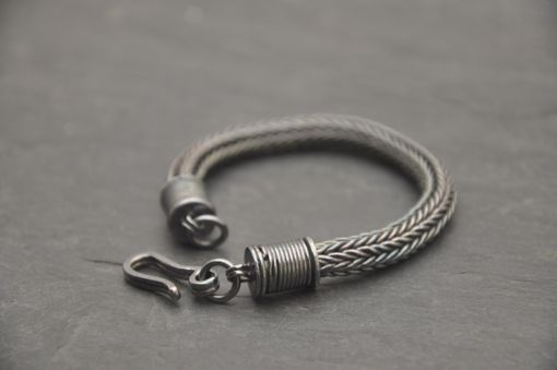 Custom Made Large Classical Loop In Loop Bracelet With Hand Built End Caps