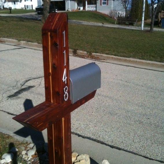 Handmade Mailbox Post Wrap Aromatic Cedar by Holtzer Custom
