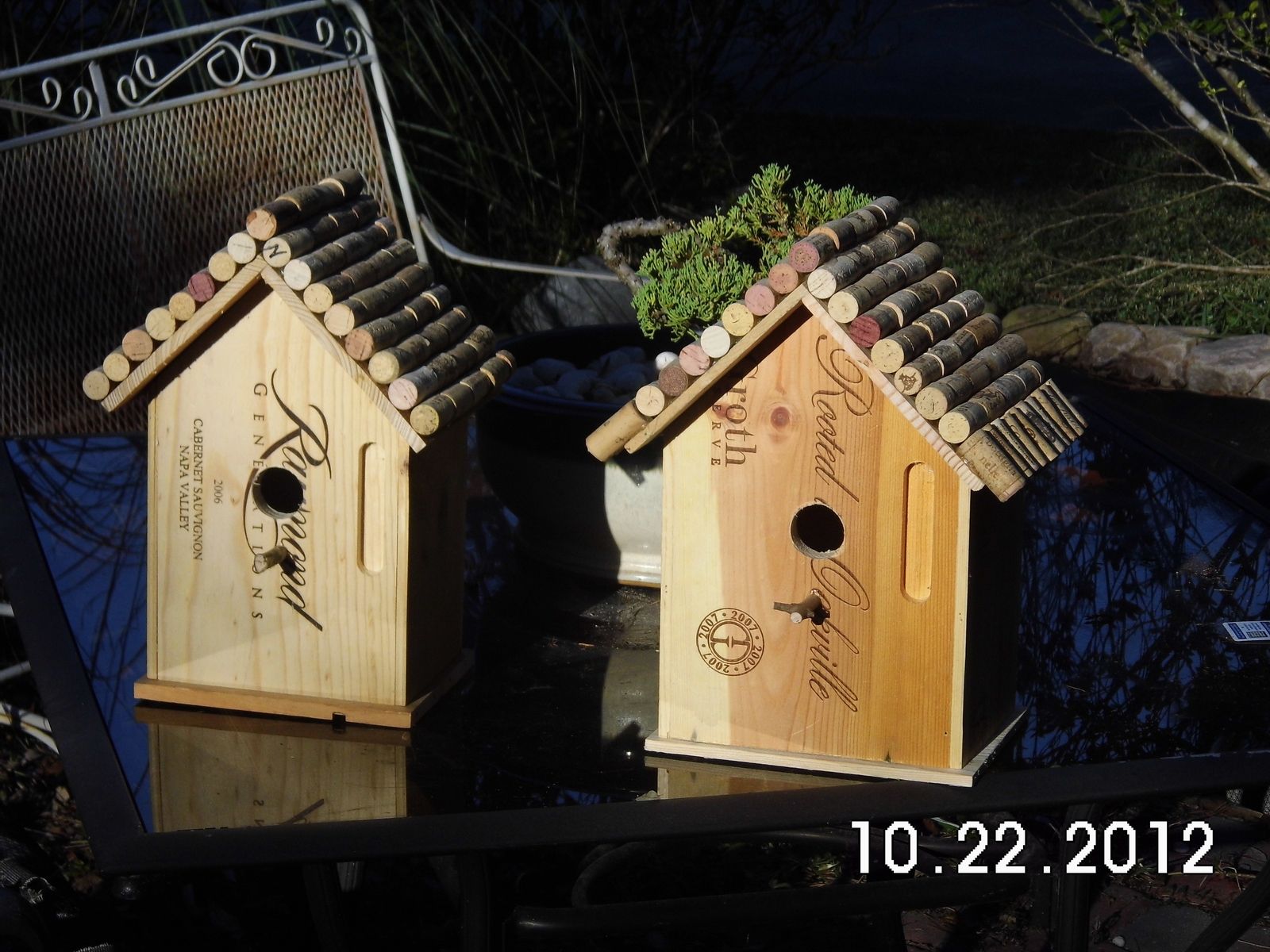 Handmade Wine Box Birdhouses by Birdhouses By