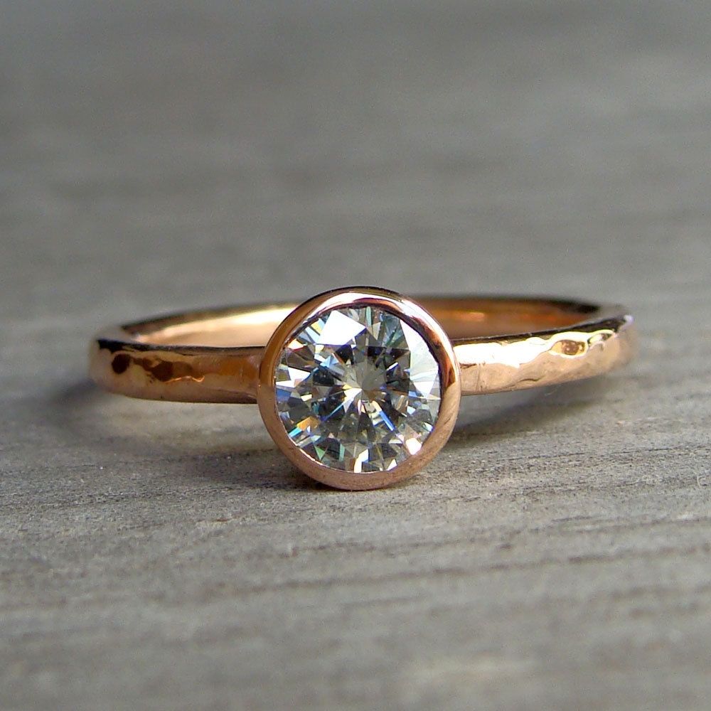 rings engagement wedding engagement ring moissanite and recycled ...