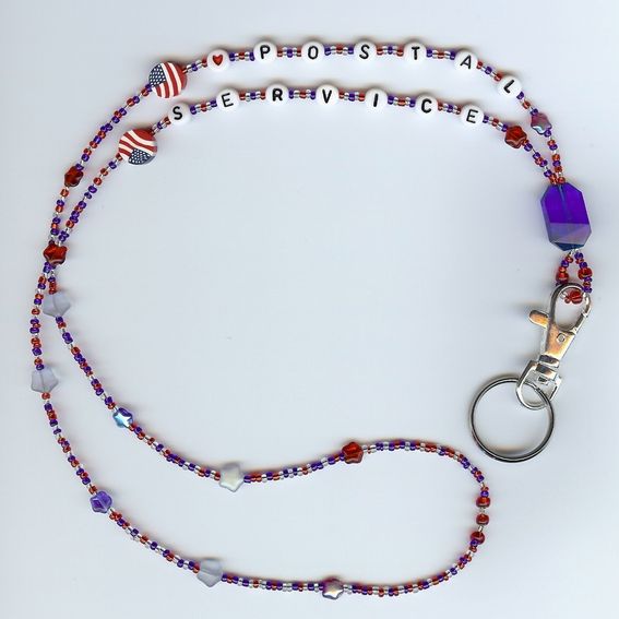 Hand Made Personalized Alphabet Letter Beaded Badge Id Eyeglass Holder