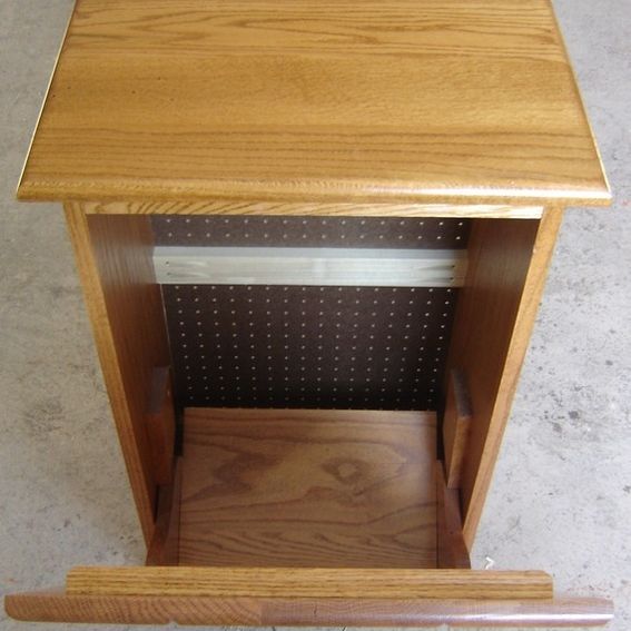 Hand Crafted New Solid Oak Wood Garbage Bin Trash Can Recycling Bin