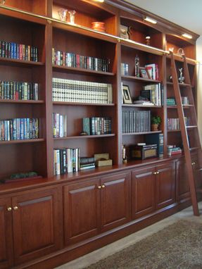 Custom Made Bookcase Wall With Ladder
