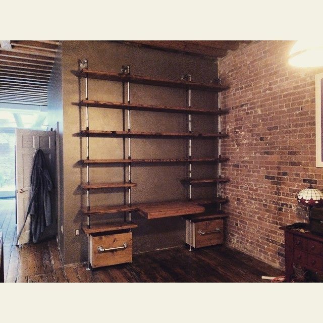 Hand Crafted Custom Industrial Shelving Unit W/ Galvanized Pipe by The Small LLC