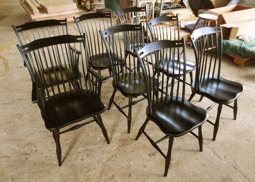 Custom Made Set Of 6 Thumb Back Dining Room Chairs