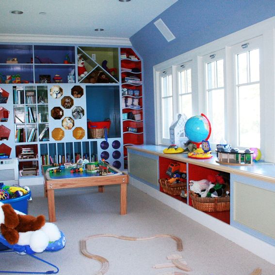 Custom Playroom Storage Cubbies by Clay Baker Design, LLC