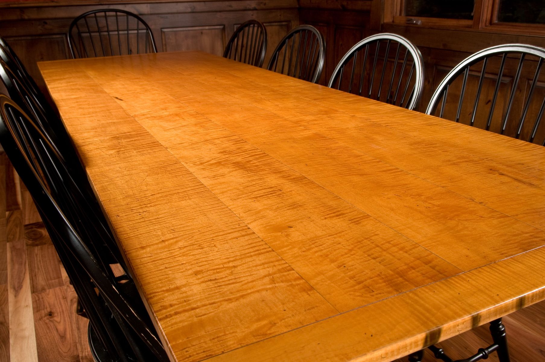 Custom 10' Tiger Maple Dining Table by Carolina Farm Table