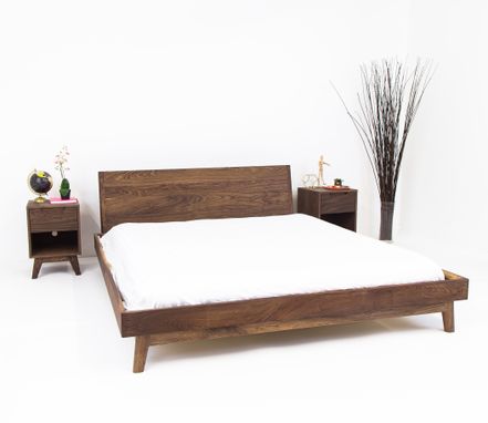 Custom Made The Bosco - Mid Century Modern Solid Walnut Bed