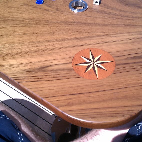 Custom Teak Yacht Table by Vail Custom Woodworking