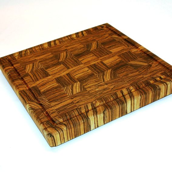 Hand Made Zebrawood End Grain Cutting Board By Carolina Wood Designs 