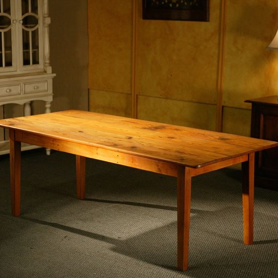 Handmade Cottage Style Harvest Dining Room Table With Golden Brown