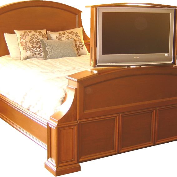 Handmade Mahogany Bed With Tv Lift And Swivel by Jeffrey Scott Designs