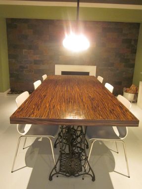 Custom Made Macassar Ebony Wood Slab Dining Table
