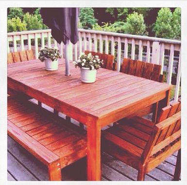 Custom Made Outdoor Dinning Table And Benches