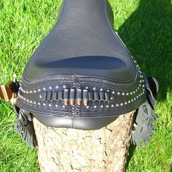 Custom Gunslinger Motorcycle Seat by Alamo Custom Leather