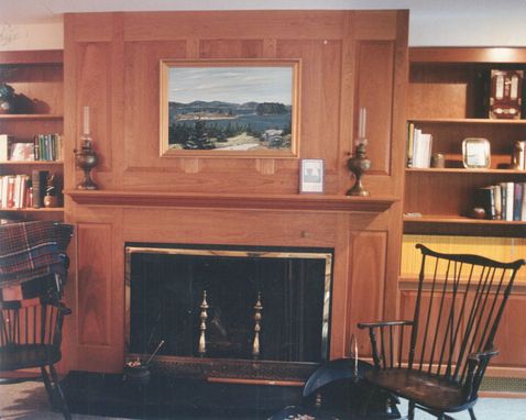 Custom Made Cherry Cabinetry And Fireplace Surround