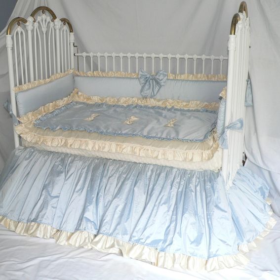 Handmade Baby Boy's Blue Bliss Crib Bedding by Caty's Cribs