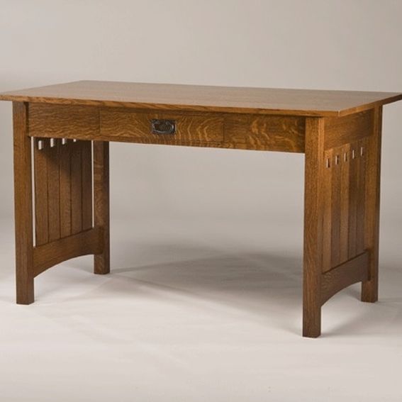 Custom Quarter Sawn White Oak Mission Style Desk by Cyma Furniture