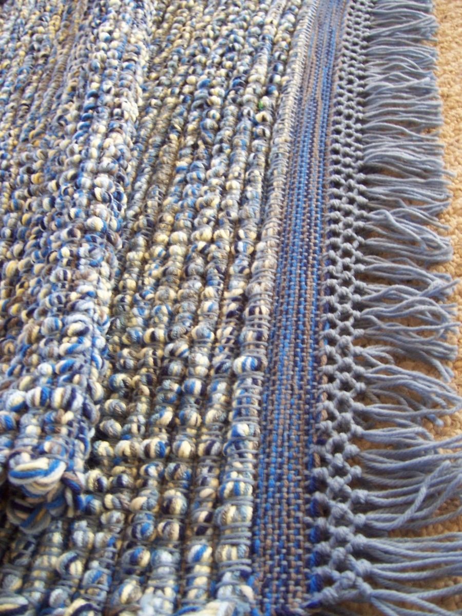 Hand Crafted Woven Yarn Rug Knotted Fringe 26 X 66 Thick Comfy Area Rug Throw Rug Accent Rug by