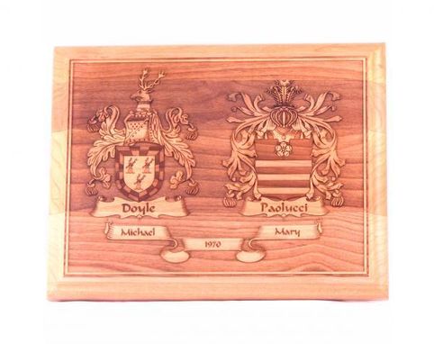 Custom Made Wedding Plaque 9 X 7 Laser Engraved Coat Of Arms