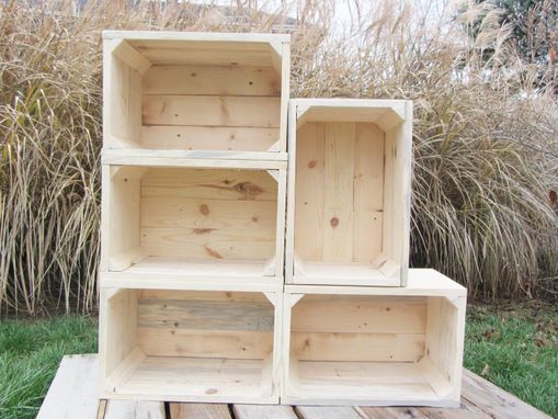 Custom Made Small Wood Crate Stackable Made From Reclaimed Wood Pallets Set Of 5 Crate Set